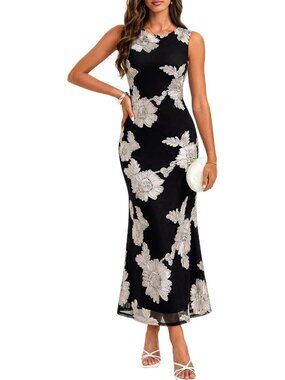 Floral Mesh Summer Dress for Weddings | Elegant Guest Dress | Perfect for